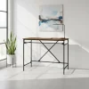 Brunt skrivbord i eklook 100x50x75 cm, engineered wood och järn