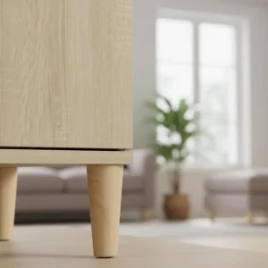 TV-bänk i Sonoma ek med solida träben, 103,5 x 35 x 50 cm