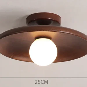 Modern trä taklampa i logg- eller valnötsfärg med G9-fäste