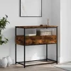 Smal konsolbord i rökt ek 75x40x75 cm med metallram