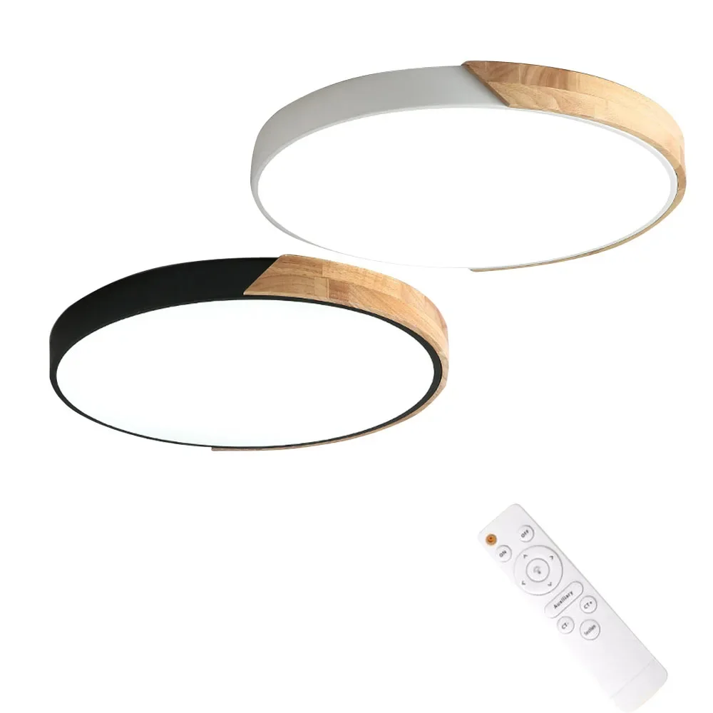 Modern nordisk LED-taklampa i trä, dimbar med fjärrkontroll 2 Modern nordisk LED-taklampa i trä, dimbar med fjärrkontroll - Bild 2
