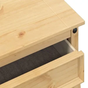 Konsolbord i massiv furu 73x35x73 cm med låda – rustik hallmöbel