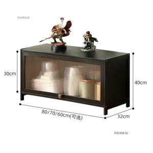 Modern TV-bänk i trä med flipdörrar för vardagsrum, 80 cm