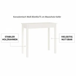 Konsolbord i massiv furu för hall och vardagsrum med rustik ådring