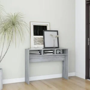 Modern konsolbord i sonoma grå 105x30x80 cm, träkomposit och metall