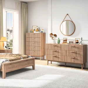 Modern byrå med 4 eller 6 lådor i retrostil för vardagsrum och sovrum