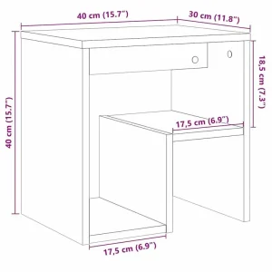 Handgjord sängbord i eklook 40 x 30 x 40 cm – nattduksbord i trä