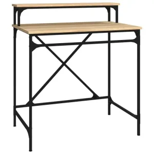 Alternative view of Sonoma ek-skrivbord 80x50x90 cm i konstruerat trä och järn
