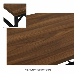 Brunt skrivbord i eklook 100x50x75 cm, engineered wood och järn