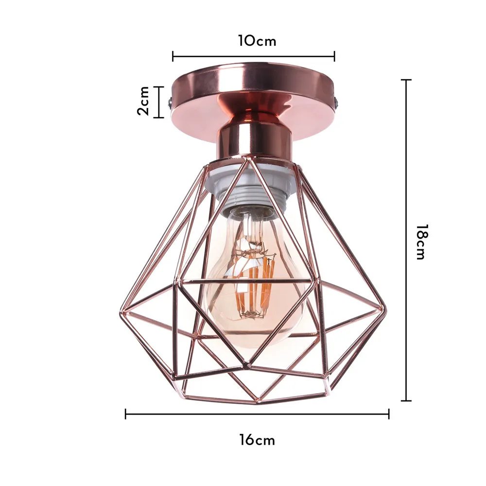 Vintage taklampa i järn med E27 och roséguldfinish för hall och entré 10 Vintage taklampa i järn med E27 och roséguldfinish för hall och entré - Bild 10