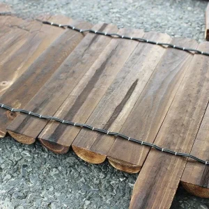 Kolbehandlat trädgårdsstaket i trä för och utegård, 120 cm