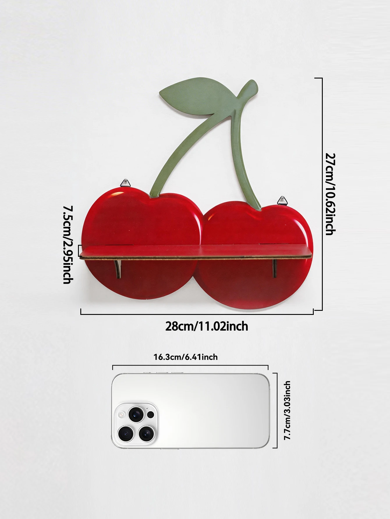 Cherry-formad vägghylla i trä – kreativ bohoförvaring för hemmet 6 Cherry-formad vägghylla i trä – kreativ bohoförvaring för hemmet - Bild 6