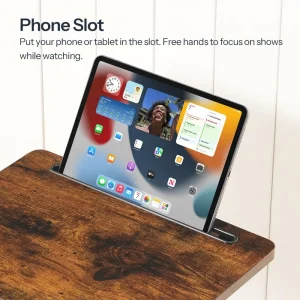 C-format höjdjusterbart vintage sidobord med 360° vridbar topp