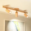 Nordisk LED-taklampa i trä med justerbar vinkel och 5 ljuskällor