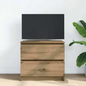 Handgjort TV-skåp i ek 60x35x54 cm av konstruerat trä