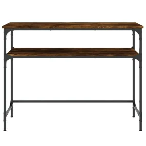 Minimalistiskt konsolbord med träskiva, metallram och platsbesparande design