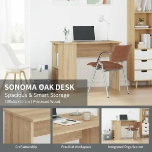 Skrivbord för hem och kontor i plywood med praktisk förvaring