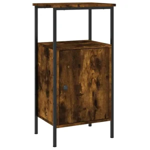 Alternative view of Industristil nattduksbord i rökt ek – 41 × 31 × 80 cm