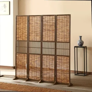 Reedskärm i zen- och retrostil – vikbar rumsavdelare