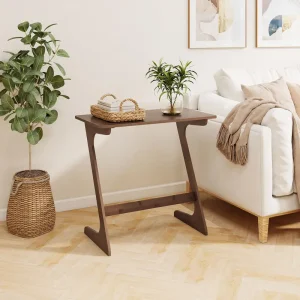 Bambu Z-format soffsidobord med rymlig och platsbesparande bordsskiva
