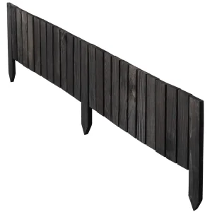 Trädgårdsstaket i trä, grå palissad 20x116 cm för rabatter
