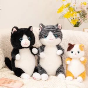Randigt kattgosedjur med ryggsäcksdesign 20–30 cm