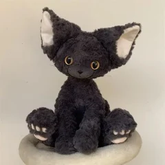 KUKI CAT Black Cat gosedjur i kawaii-stil, 30 eller 40 cm 32 KUKI CAT Black Cat gosedjur i kawaii-stil, 30 eller 40 cm