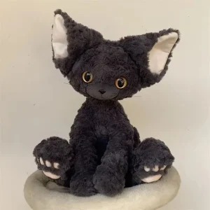 KUKI CAT Black Cat gosedjur i kawaii-stil, 30 eller 40 cm