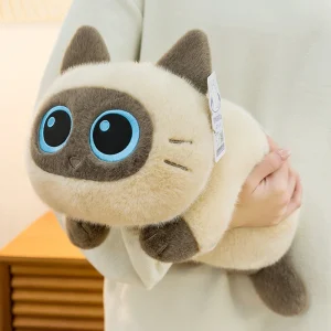 Yobush kattgosedjur i liggande design – plyschkudde i 25 eller 45 cm