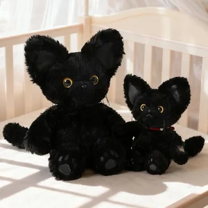 MIAOOWA svart kattgosedjur 30/45 cm med gula ögon – mjuk plyschkudde 9 MIAOOWA svart kattgosedjur 30/45 cm med gula ögon – mjuk plyschkudde