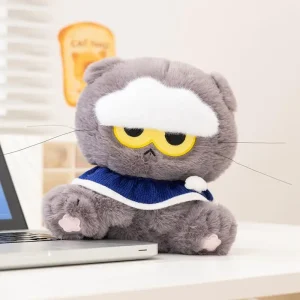 G-dragon Cat Cloud Cat gosedjur 15–19 cm i grått med väskhänge 13 G-dragon Cat Cloud Cat gosedjur 15–19 cm i grått med väskhänge