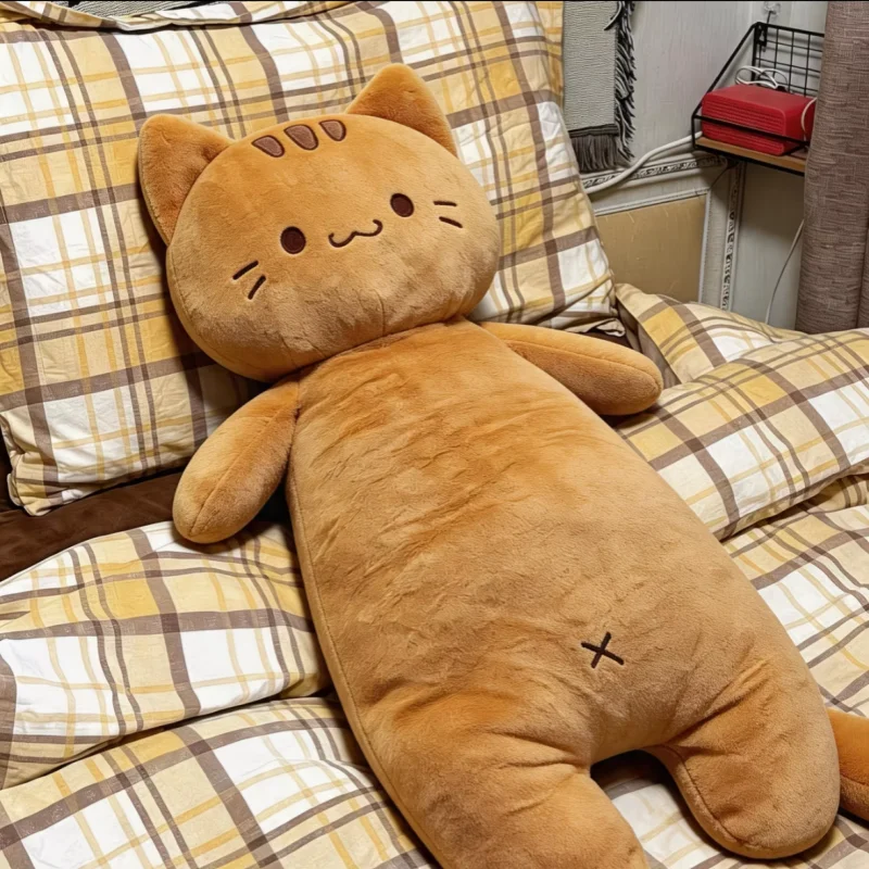 Kattgosedjur som kroppskudde 90/150 cm – orange, extra mjuk plysch 3 Kattgosedjur som kroppskudde 90/150 cm – orange, extra mjuk plysch - Bild 3