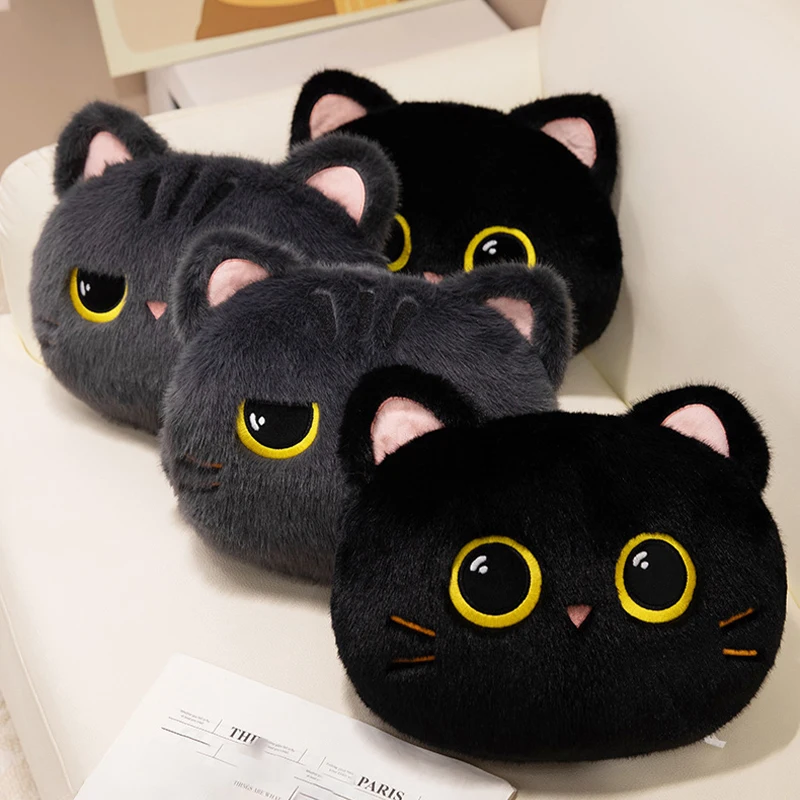 Kattgosedjur – plyschkudde med gula ögon och rosa öron 3 Kattgosedjur – plyschkudde med gula ögon och rosa öron - Bild 3