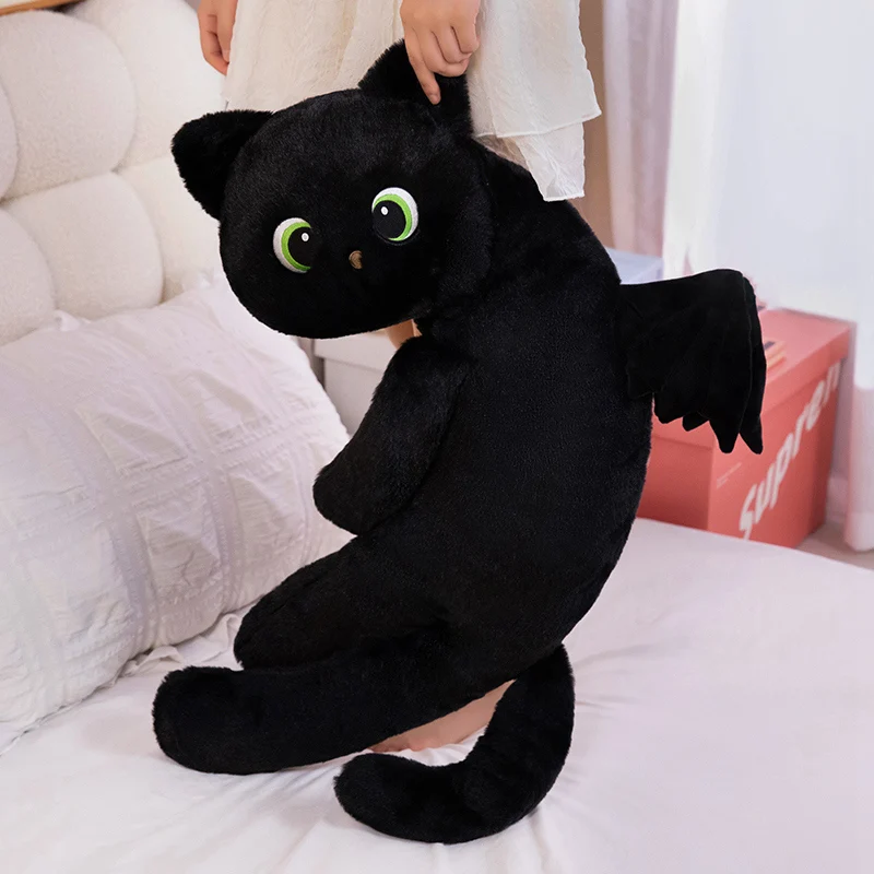 MIAOOWA svart vingkatt som gosedjur och plyschkudde – 40, 70 eller 110 cm 4 MIAOOWA svart vingkatt som gosedjur och plyschkudde – 40, 70 eller 110 cm - Bild 4