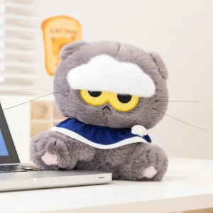 G-dragon Cat Cloud Cat gosedjur 15–19 cm i grått med väskhänge 9 G-dragon Cat Cloud Cat gosedjur 15–19 cm i grått med väskhänge