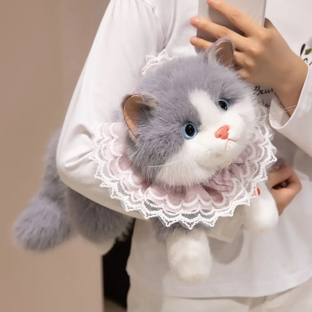 Kattgosedjur 40 cm med röstfunktion, fluffig plysch och realistisk design 3 Kattgosedjur 40 cm med röstfunktion, fluffig plysch och realistisk design - Bild 3