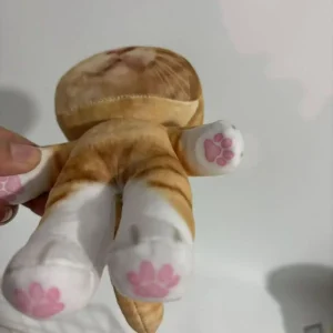 Vitt kattgosedjur 20 cm med skelettdesign och kläder – kawaii rumsdekoration