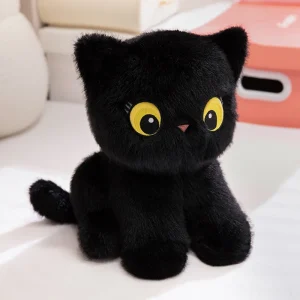 Svart katt gosedjur och kattkudde i plysch – 30–60 cm 11 Svart katt gosedjur och kattkudde i plysch – 30–60 cm