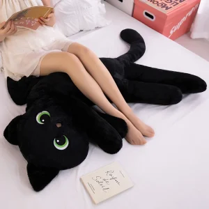 MIAOOWA svart vingkatt som gosedjur och plyschkudde – 40, 70 eller 110 cm 10 MIAOOWA svart vingkatt som gosedjur och plyschkudde – 40, 70 eller 110 cm