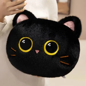 Kattgosedjur – plyschkudde med gula ögon och rosa öron 13 Kattgosedjur – plyschkudde med gula ögon och rosa öron