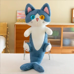 LKCOMO Shark Cat-gosedjur 50 eller 85 cm – plyschkudde