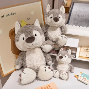 Wolf gosedjur, söt och tecknad style, stil mjukisdocka höjd, 25–50 cm
