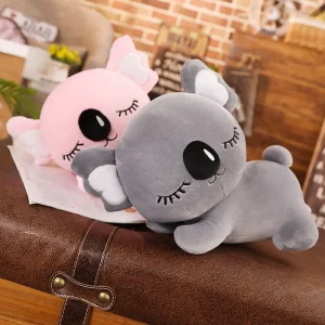 Koala gosedjur som plyschkudde, avslappnad tecknad stil, grå och rosa, 35–75 cm 10 Koala gosedjur som plyschkudde, avslappnad tecknad stil, grå och rosa, 35–75 cm