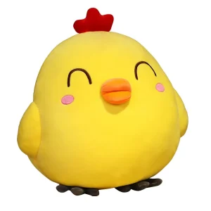 Sött kawaii kyckling gosedjur som mjuk, tecknad kudde i gult, 25–65 cm, julklapp