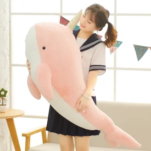 Val och enhörning gosedjur som plyschkudde, blue och mjuk, horn design, 60–90 cm 9 Val och enhörning gosedjur som plyschkudde, blue och mjuk, horn design, 60–90 cm