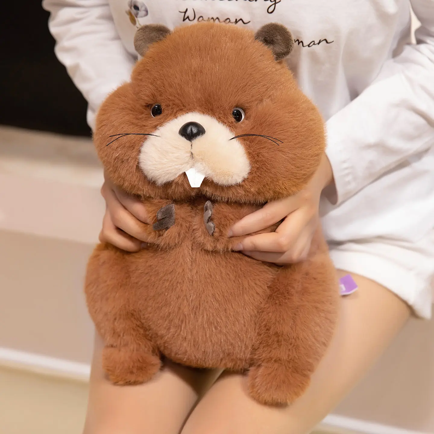 Fluffigt beaver gosedjur som sittande figur, söt födelsedagspresent för barn, 35–45 cm 5 Fluffigt beaver gosedjur som sittande figur, söt födelsedagspresent för barn, 35–45 cm - Bild 5