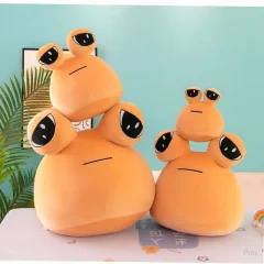 My Pet Pou-karaktärer gosedjur som plyschkudde i brunt med stora ögon, 22–55 cm