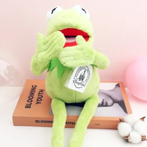 Groda gosedjur med Kermit-design, böjbara lemmar och söt tecknad kawaii-stil