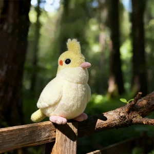 Mjuk, hudvänlig kawaii-figur: parrot gosedjur med spöklik och humoristisk stil