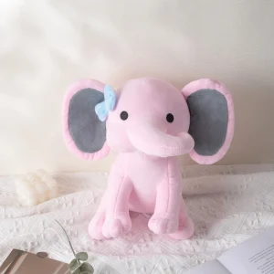 Mjukt, sött och fluffigt elefant gosedjur i rosa, blå, lila och regnbågsfärger, 25 cm